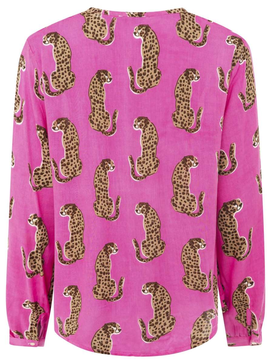 đź’• Zwillingsherz Bluse "Lovely Leopard" 100 % Viskose Pink