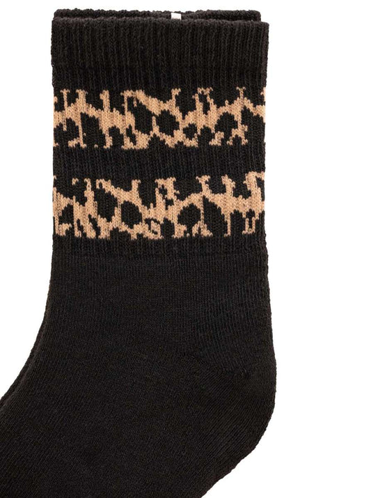 💕 Zwillingsherz Tennissocken "Leo & Streifen" Schwarz