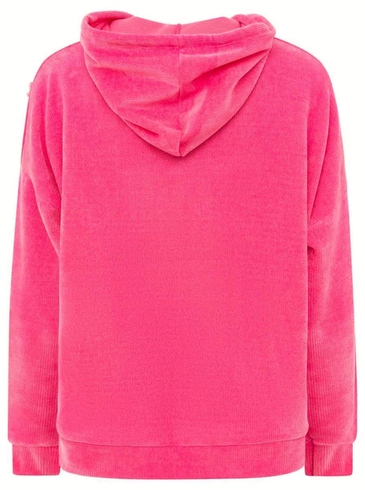 Zwillingsherz Hoodie Kord "Soft Touch" Neonpink