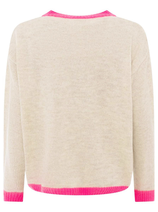 💕 Zwillingsherz Pullover "Cherie" Wollmix Beige