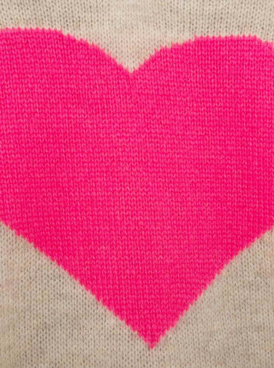 💕 Zwillingsherz Pullover Wollmix "Großes Herz" Beige