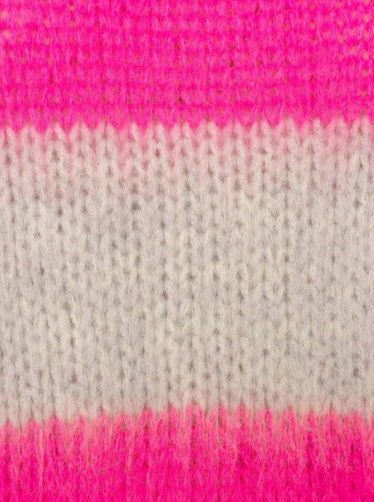 💕 Zwillingsherz Pullover Wollmix "Blockstreifen" Pink