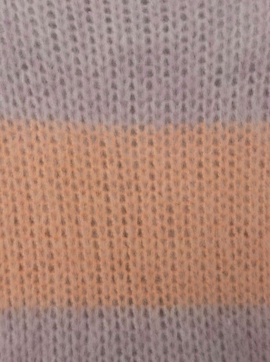 💕 Zwillingsherz Pullover Wollmix "Blockstreifen" Lila