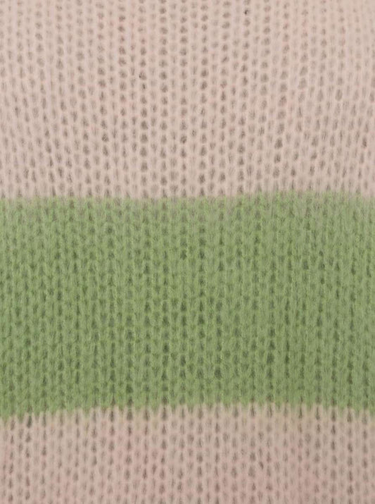 💕 Zwillingsherz Pullover Wollmix "Blockstreifen" Grün