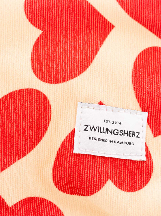 💕 Zwillingsherz Kosmetiktasche "Crazy Hearts" Pouch Rot