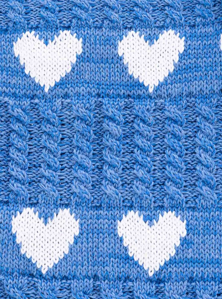 💕 Zwillingsherz Tasche Häkeltasche "Kleine Herzen" Blau