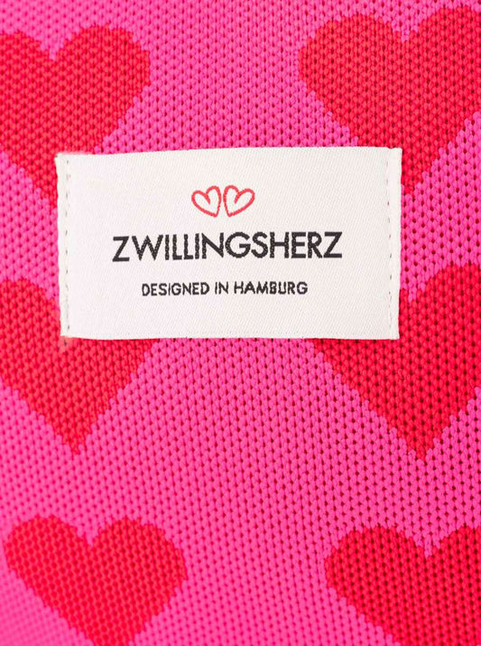 💕 Zwillingsherz Kosmetiktasche "Multi Herzen" Pink