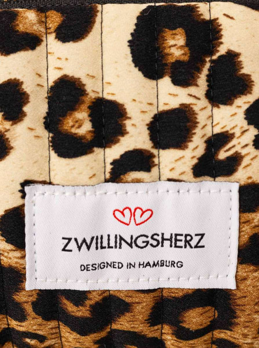💕 Zwillingsherz Kosmetiktasche "Soft Leo" Beige