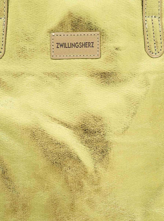 💕 Zwillingsherz Metallic Shopper "Riemen" Grün
