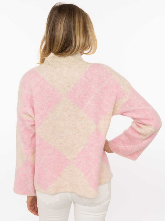💕 Zwillingsherz Rollkragenpullover "Argyll" Rosa