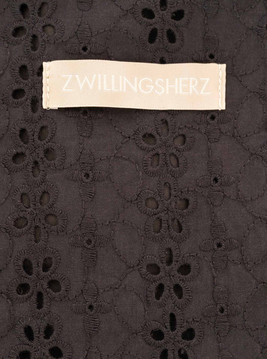 💕 Zwillingsherz Shopper "Spitze" Schwarz