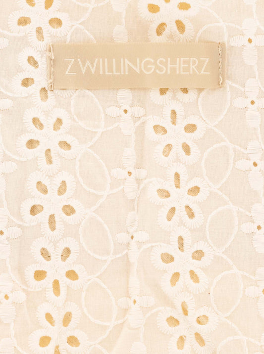💕 Zwillingsherz Shopper "Spitze" Weiß