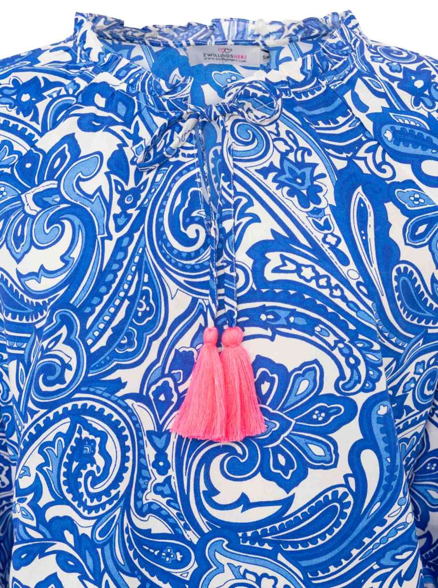 đź’• Zwillingsherz Bluse "Paisley" 100 % Viskose Royalblau