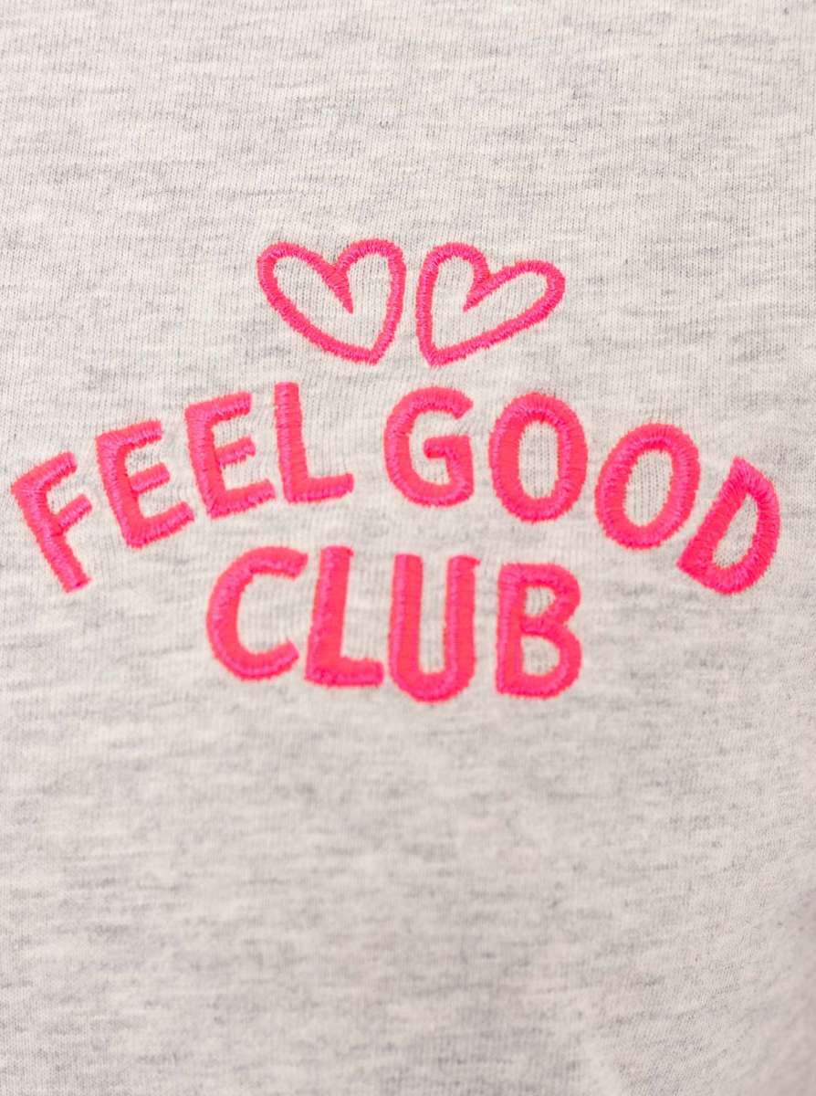 đź’• Zwillingsherz Shirt "Feel Good Club" Hellgrau
