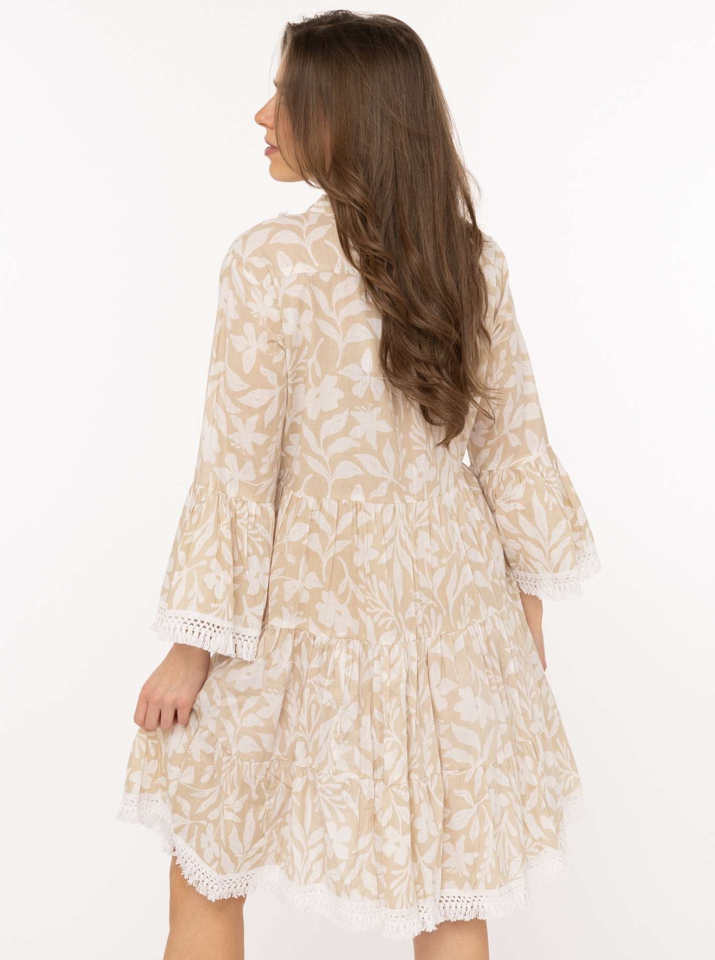 đź’• Zwillingsherz Kleid "Jungle Plants" Hellbeige