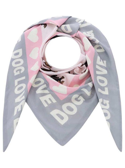 💕 Zwillingsherz Dreieckstuch "Dog Love" Rosa