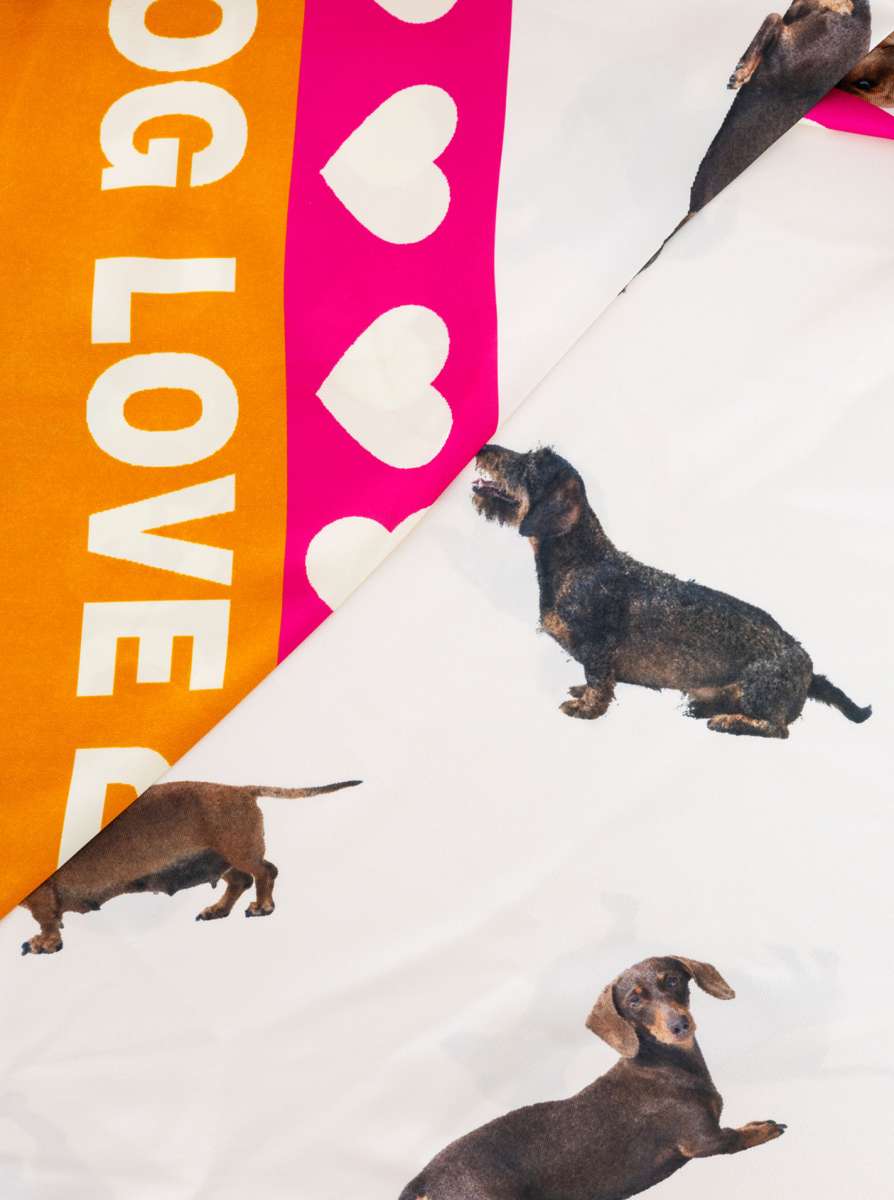 đ Zwillingsherz Dreieckstuch "Dog Love" Orange