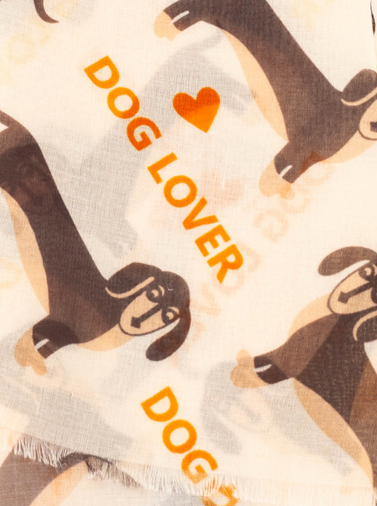 💕 Zwillingsherz Schal "Dog Lover" Weiß