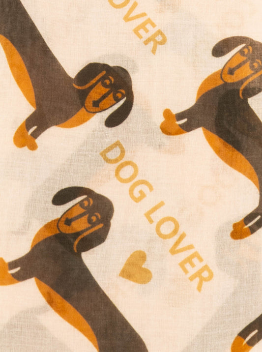 💕 Zwillingsherz Schal "Dog Lover" Beige