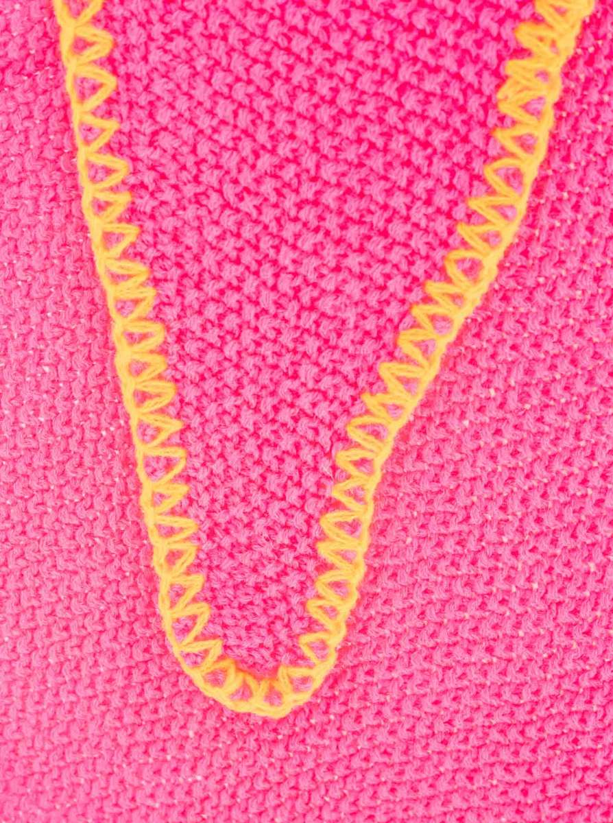 đź’• Zwillingsherz Dreieckstuch "Uni Fringe" Pink