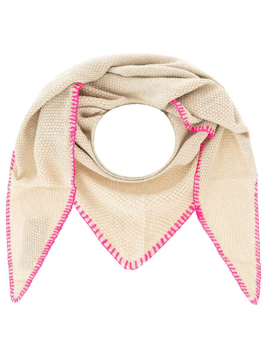 💕 Zwillingsherz Dreieckstuch "Uni Fringe" Beige