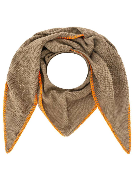 💕 Zwillingsherz Dreieckstuch "Uni Fringe" Taupe