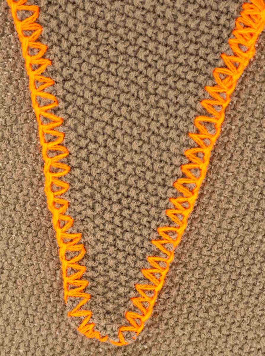 đź’• Zwillingsherz Dreieckstuch "Uni Fringe" Taupe