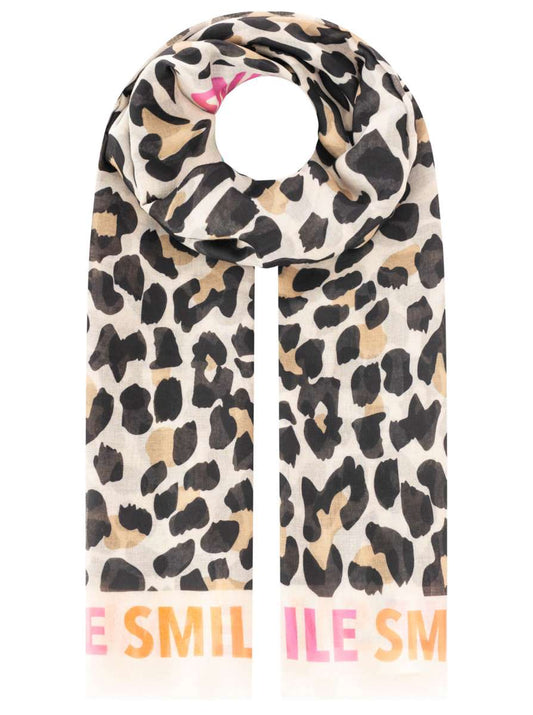 💕 Zwillingsherz Schal "Leo Fun" Viskose Mix Beige