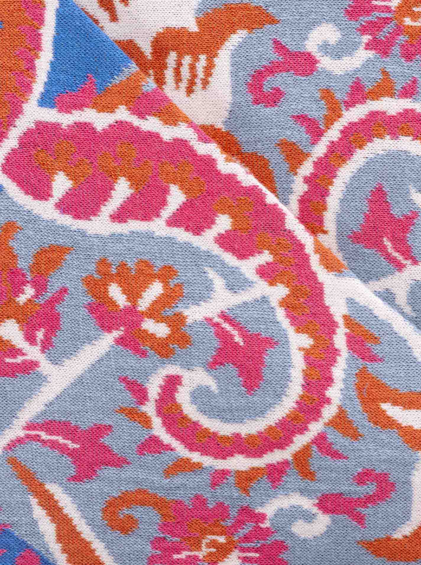 đź’• Zwillingsherz Dreieckstuch "Blumen Paisley" Blau