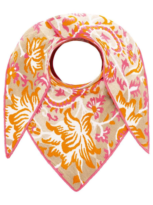 💕 Zwillingsherz Dreieckstuch "Blumen Paisley" Beige