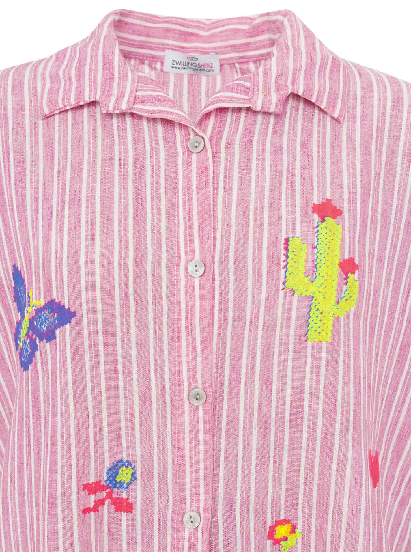 đź’• Zwillingsherz XXL Tunika Leinen Mix "Summer & Sun" Pink