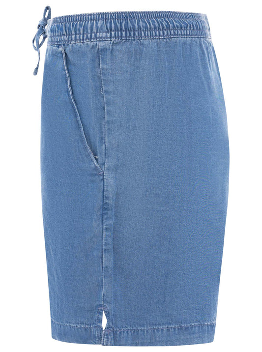 💕 Zwillingsherz Shorts aus Lyocell Mittelblau