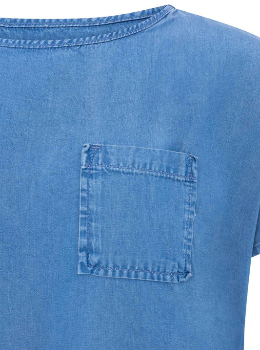 💕 Zwillingsherz Kurzarshirt aus Lyocell Mittellblau