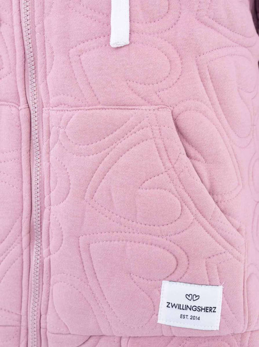 💕 Zwillingsherz Hoodiejacke "Endless Love" Altrosa