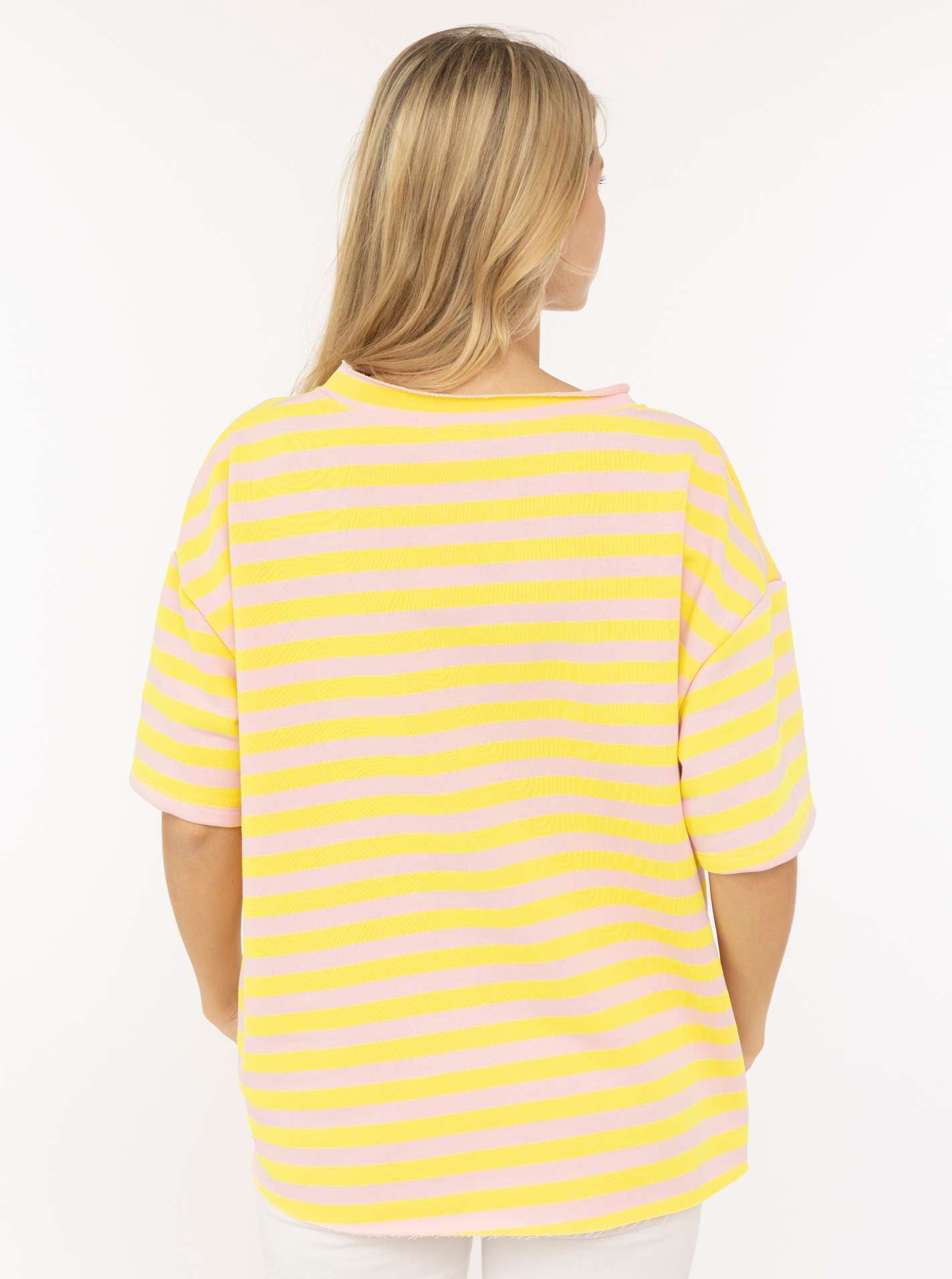 đź’• Zwillingsherz Sweatshirt 1/2 Arm "Neonstreifen" Gelb