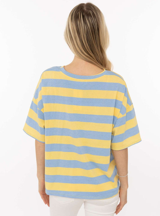 💕 Zwillingsherz Shirt Sweat "Jolie" Hellblau Gelb