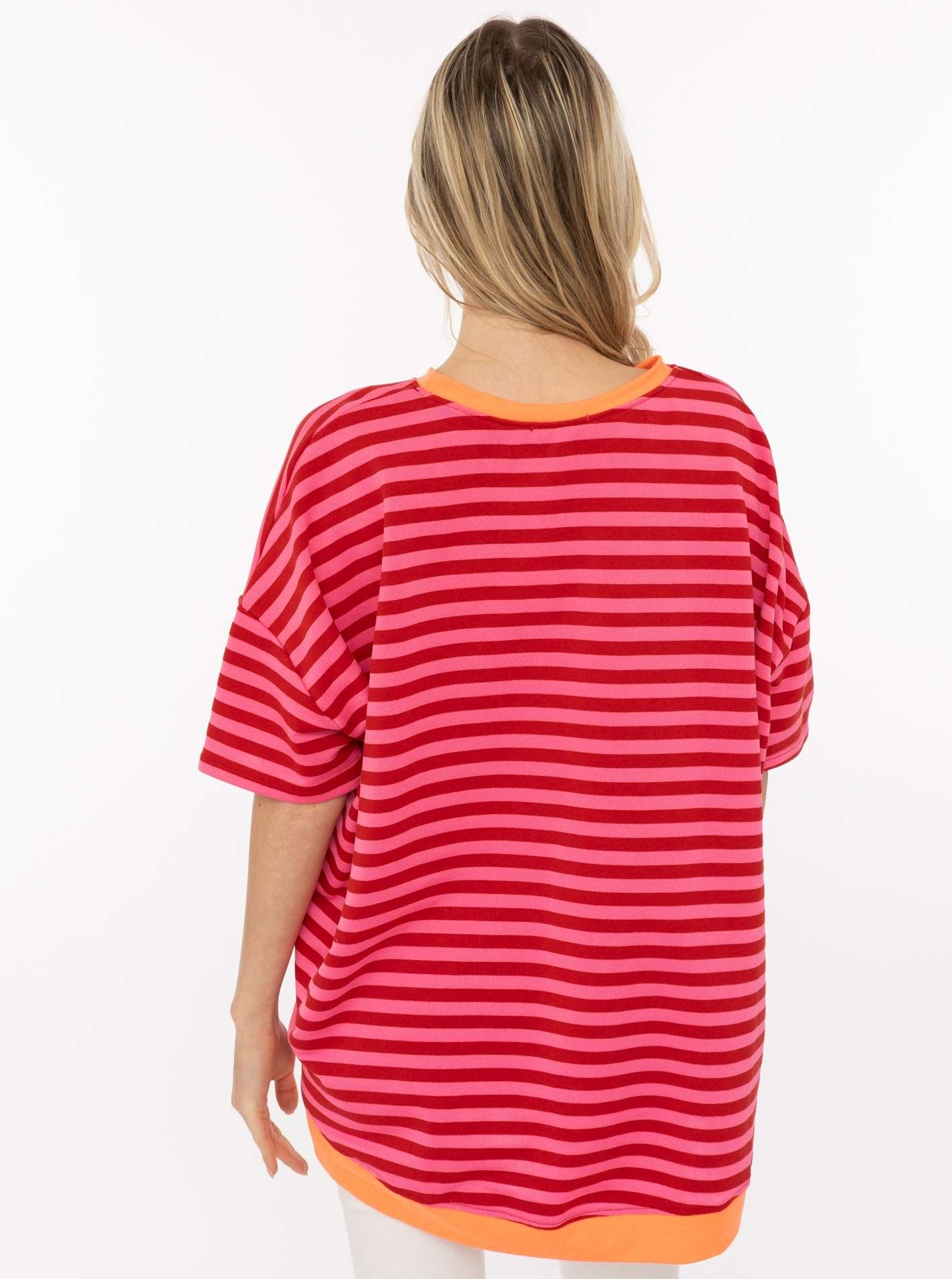 đź’• Zwillingsherz Oversize Shirt "Neon Streifen" Pink