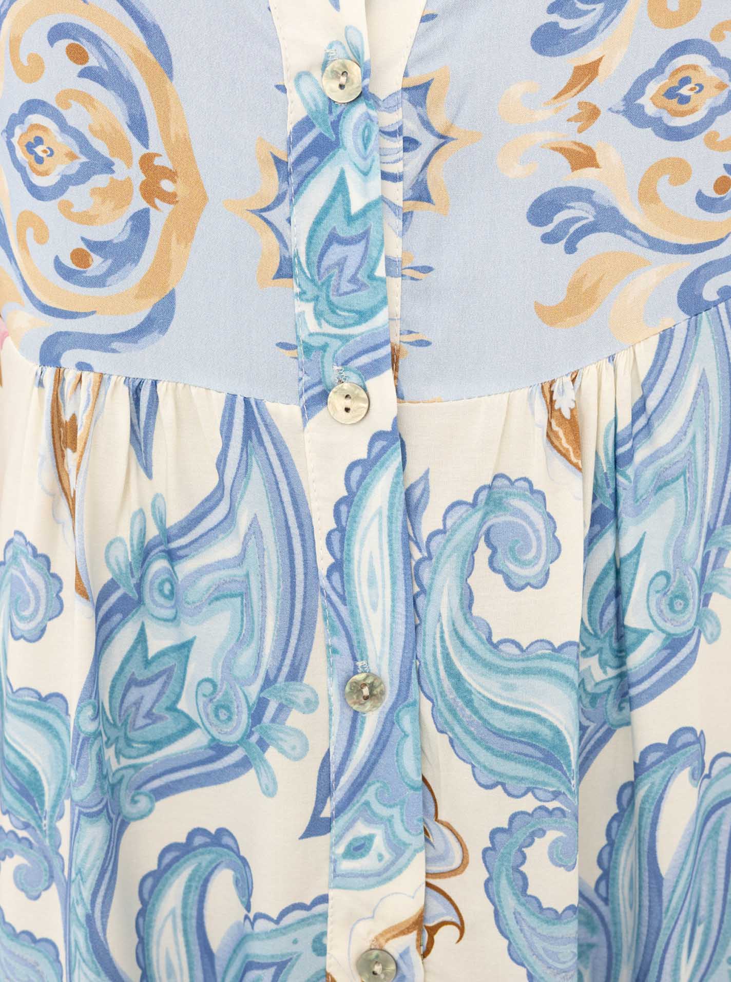 đź’• Zwillingsherz Kleid Viskose "The Summer Paisley" Hellblau