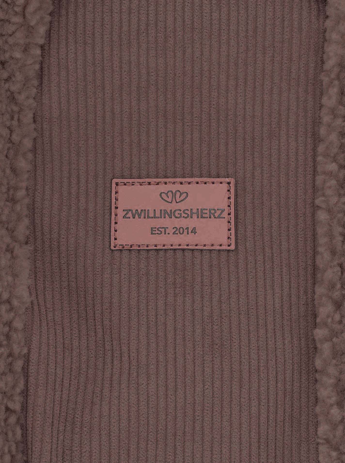 💕 Zwillingsherz Shopper XXL "Teddy meets Cord" Braun