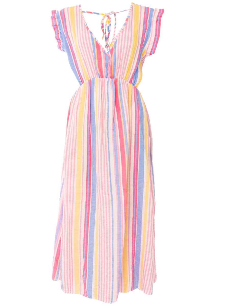 đź’• Zwillingsherz Musselin Kleid "Sommer Streifen" Blau
