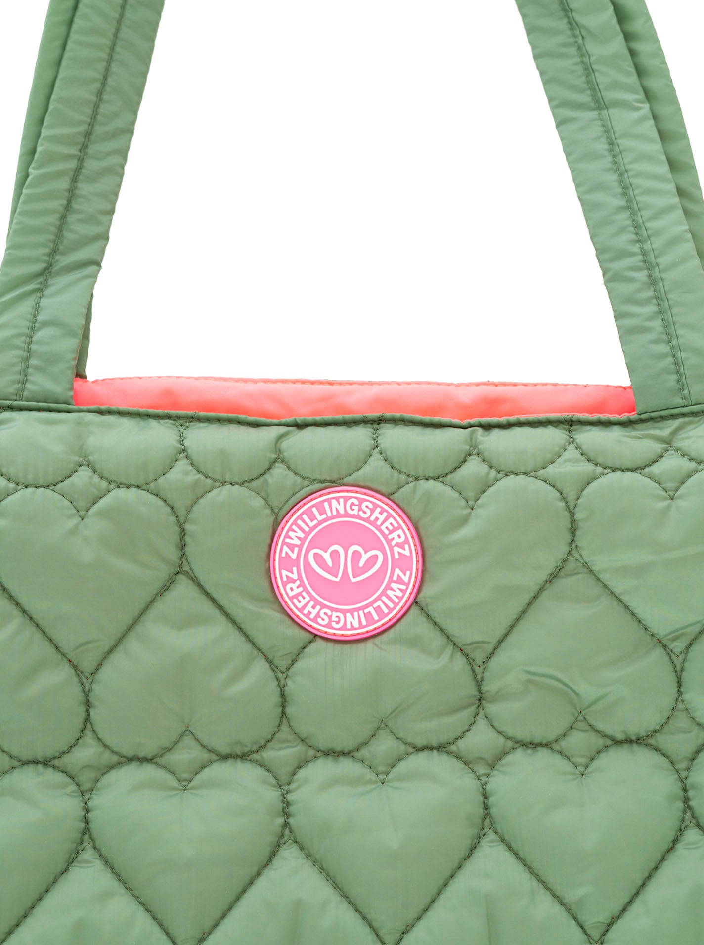 đź’• Zwillingsherz Shopper "Herzsteppung" Tasche Olive