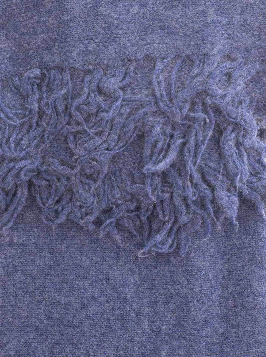 💕 Zwillingsherz XXL "Fransenschal" 100 % Cashmere" Schal Stola Kaschmir Jeansblau