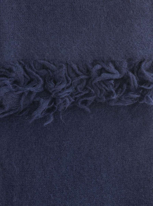 💕 Zwillingsherz XXL "Fransenschal" 100 % Cashmere Schal Stola Kaschmir Navy