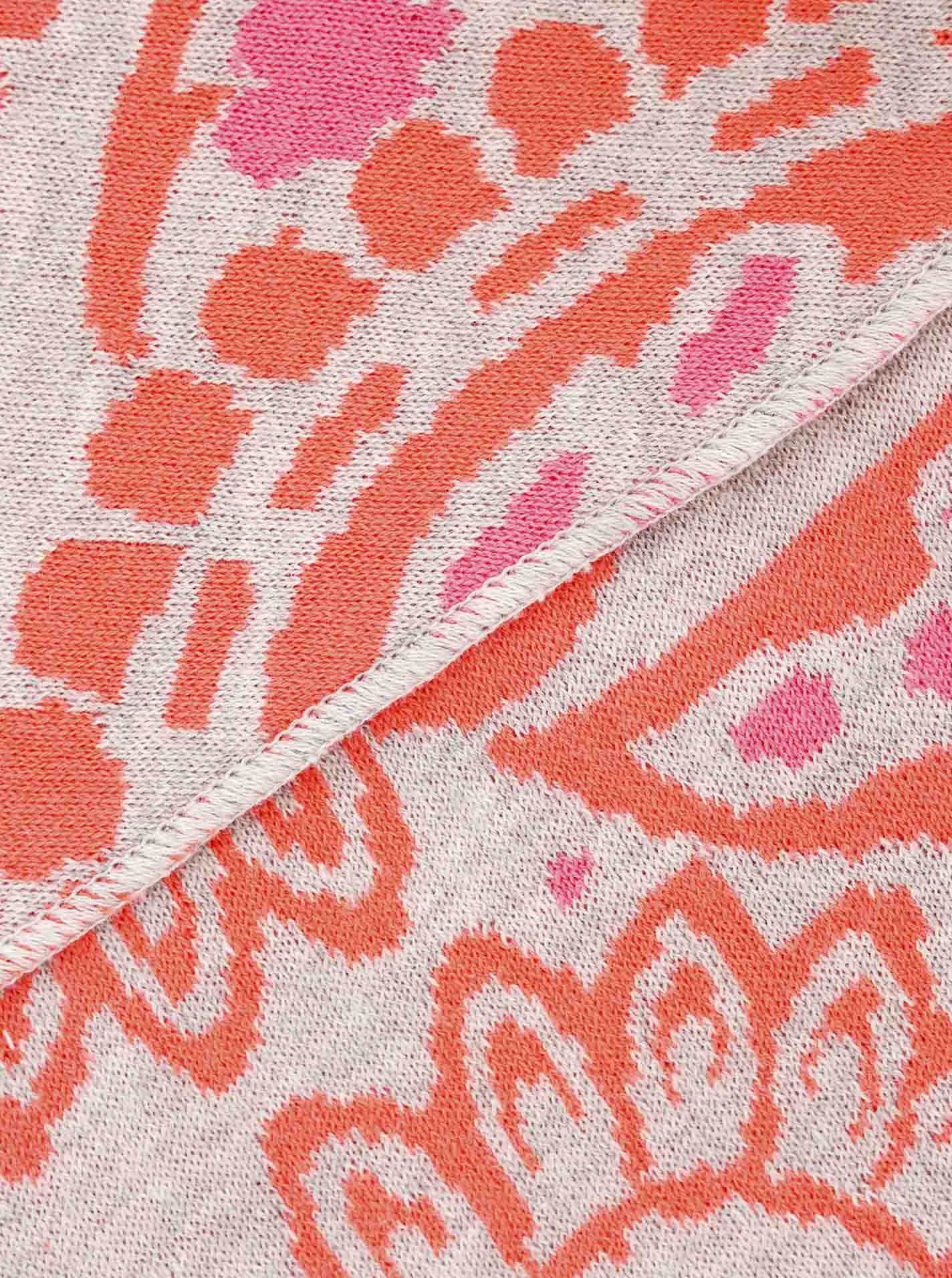 đź’• Zwillingsherz Dreieckstuch "Cozy Paisley" Baumwolle Grau Orange Pink