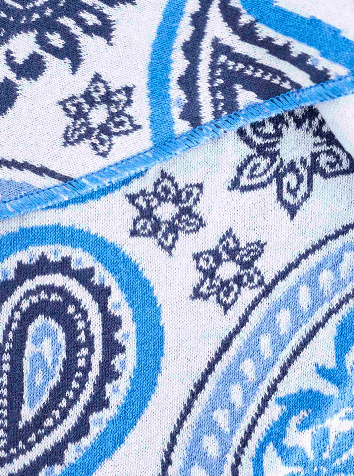 đź’• Zwillingsherz Dreieckstuch "Paisley Happy" Baumwolle Blau