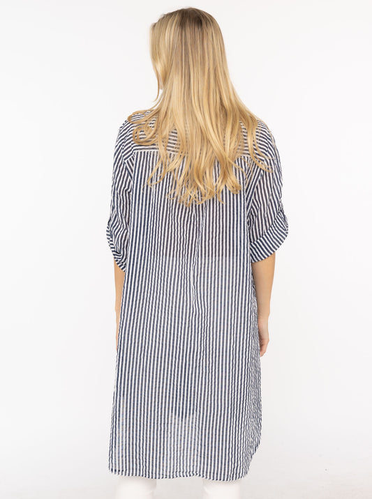 💕 Zwillingsherz Longbluse "Kida" Navy Streifen