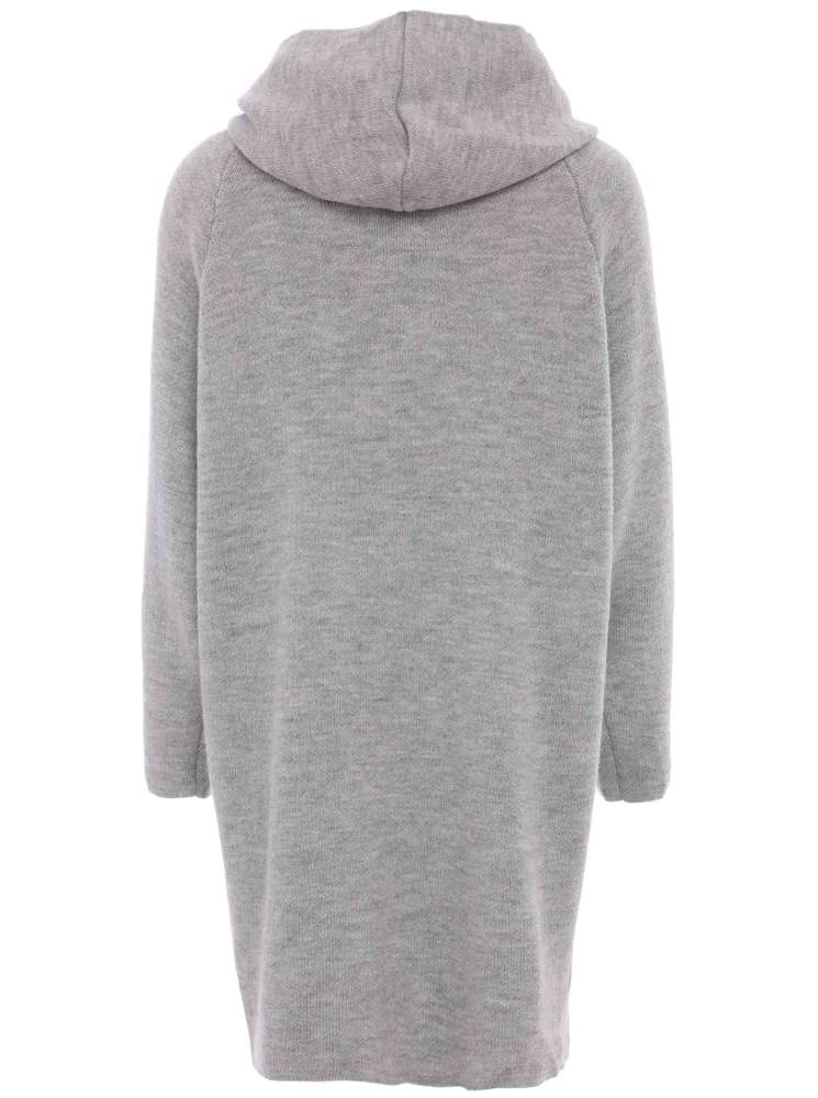 💕 Zwillingsherz Strickjacke "Annabell" Hellgrau Strickmantel offen