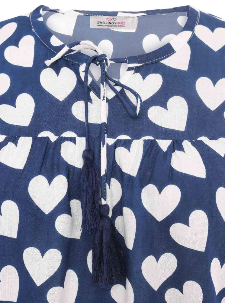 đź’• Zwillingsherz Bluse "Herz Classic" 100 % Viskose Marine