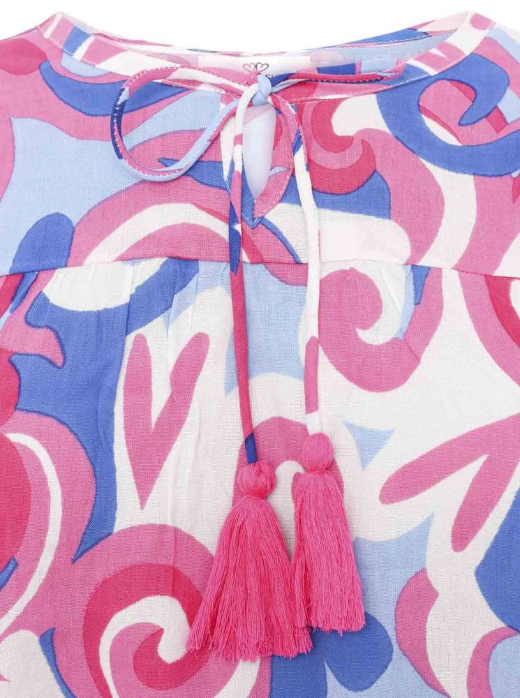 💕 Zwillingsherz Bluse "Herzen & Kringel" Pink Blau