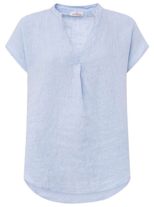 💕 Zwillingsherz 100% Leinen Bluse "Basic" Hellblau